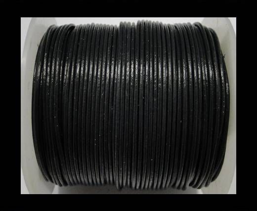 Round Leather Cord  - Dark Grey- 1mm
