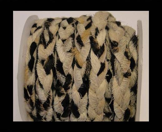 Braided Flat Hair-on Leather-Leopard Skin(light)