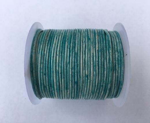Round Leather Cord -1mm-  Vintage Turquoise(038)