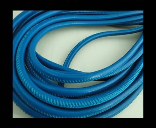 Round stitched nappa leather cord Bermuda Blue-4mm