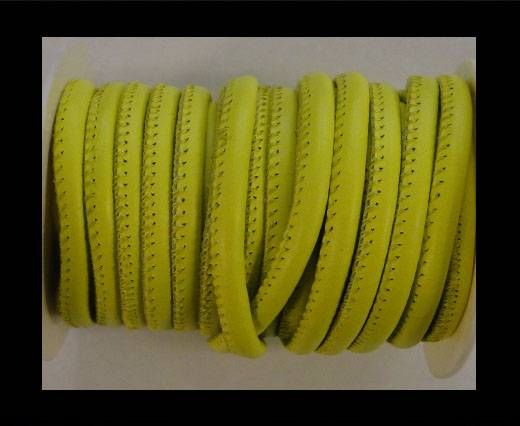 Round stitched nappa leather cord Flashy Yellow-6mm