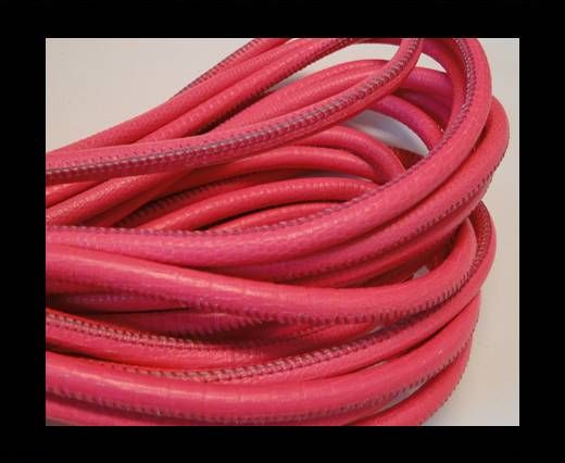 Round stitched nappa leather cord Fuchsia-4mm