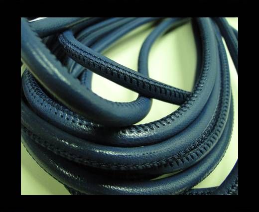 Round stitched nappa leather cord Blue-6mm