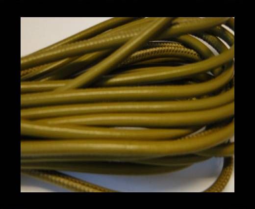 Round stitched nappa leather cord Pistachio Green-4mm