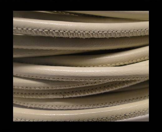 Round stitched nappa leather cord Creme-4mm