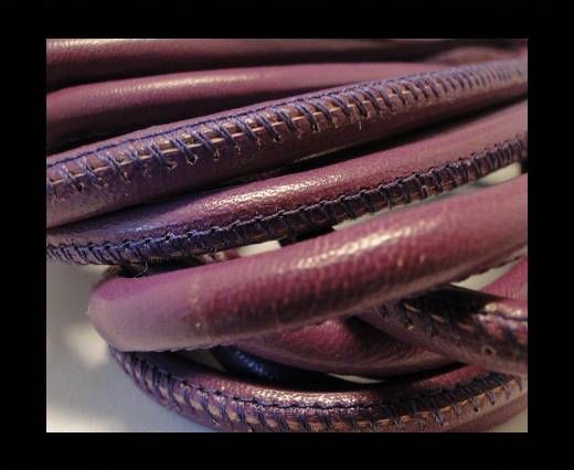 Round stitched nappa leather cord Violet-6mm