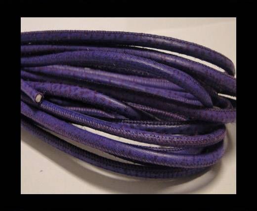 Round stitched nappa leather cord Snake-style -Violet-4mm