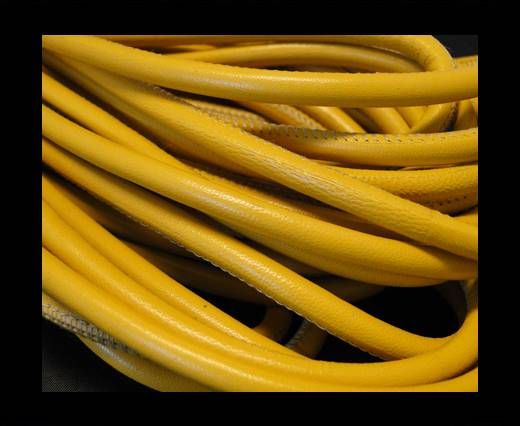 Round stitched nappa leather cord Yellow-4mm