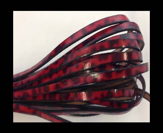 Flat Leather Italian 5mm - red with black