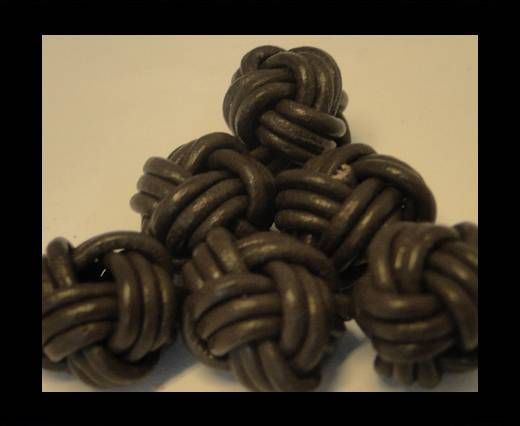 Leather Beads -12mm-Dark Brown