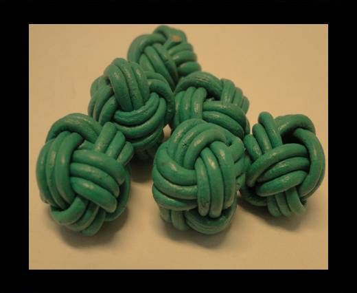 Leather Beads -12mm-Sea Green