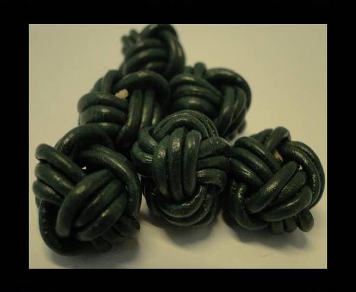 Leather Beads -8mm-Dark Green