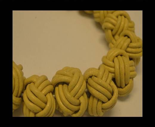 Leather Beads -8mm-Yellow