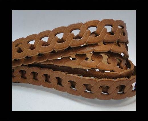 Leather-ChainStyle1-light brown 20mm