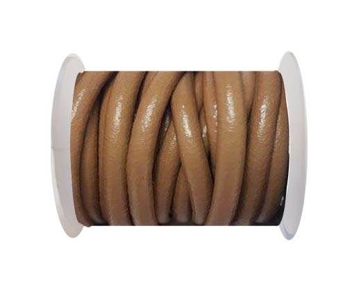 Round Leather Cord - 5mm - Light brown