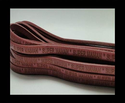 Real Flat Leather-5MM-SUPER MAMAN-Pink