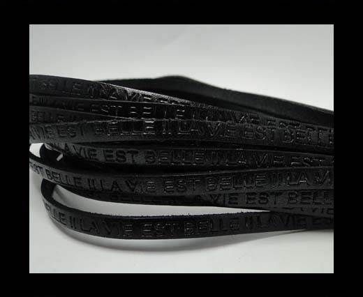Real Flat Leather-LA VIE EST BELLE-Black