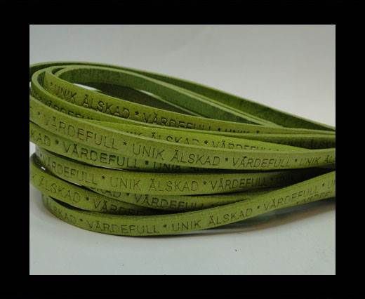 Real Flat Leather-VARDEFULL UNIK ALSKAD * -Green-5mm