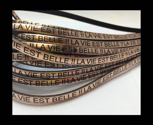 Real Flat Leather-LA VIE EST BELLE-Metallic Rose Gold