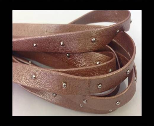 Real Nappa Leather with studs-5mm-rose gold