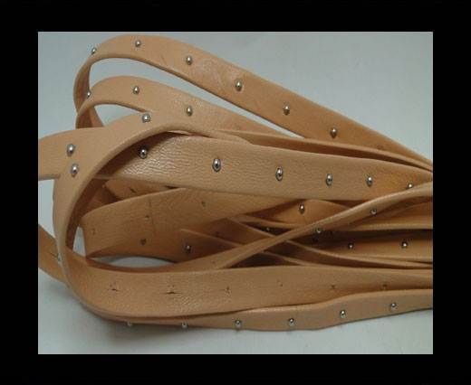 Real Nappa Leather with studs - 10mm - Apricot
