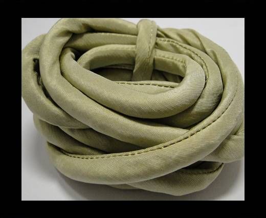 Real silk cords with inserts - 8 mm - Olive