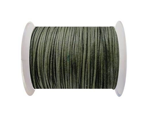 Round Leather Cord -1mm- Moss Green (P_061)