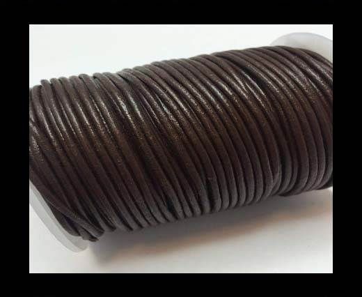 Round Leather Cord  - Chocolate Brown - 1mm