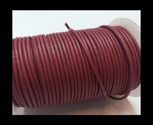 Round Leather Cord  - Dark Pink - 1mm
