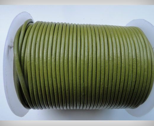 Round Leather Cord SE/R/22-Pistachio Green - 1,5mm