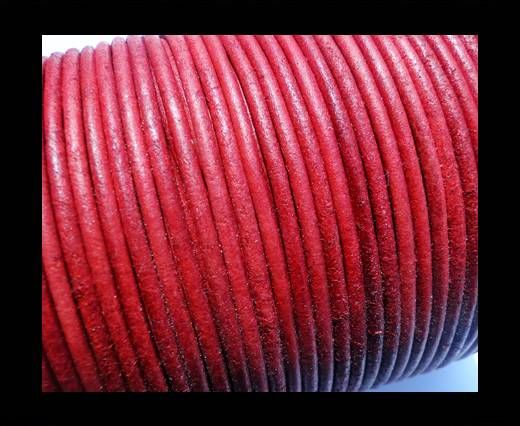 Round Leather Cord SE/R/Vintage Red-1,5mm