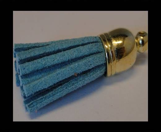 Tussels-Suede-Gold Caps-Tuquoise-30mm
