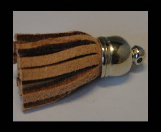 Tussels-Suede-Silver Caps-Light Coffee-30mm