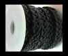 10mm Flat Braided- SE-black- 5 ply braided Leather Cords