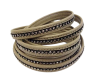 10MM Flat Nappa with Swarovski -Light Brown