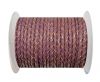 Round Braided Leather Cord SE/B/2004-Purple - 5mm