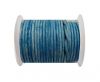 Round Leather Cord - 3mm - Vintage light Blue with white  base