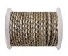 Round Braided Leather Cord SE/M/202-Metallic Topaz-3mm