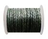 Round Braided Leather Cord SE/PB/19-Vintage Bottle Green - 8mm