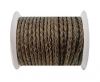 Round Braided Leather Cord SE/R/03-Brown-natural egdes-8mm