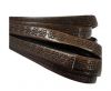 Design Embossed Leather Cord - 10mm - Flower pattern -Dark Brown