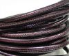 Round stitched nappa leather cord Metallic purple-6mm