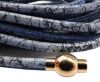 Round stitched nappa leather cord Vintage Blue-4mm