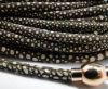 Round stitched nappa leather cord Sting Ray Style -Brown -4mm