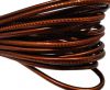 Round stitched nappa leather cord Dark orange -4mm