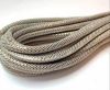 Round stitched nappa leather cord 6mm Beige Paill Bronze