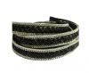 Flat Braided 3 ply with Silver chain - 10mm - Vintage Black