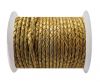 Round Braided Leather Cord SE/M/Golden - 6mm