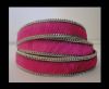 Hair-on leather with Chain - Fuchsia - 10mm
