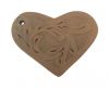 Heart 8cm - style 1 - Natural Leather Embossed